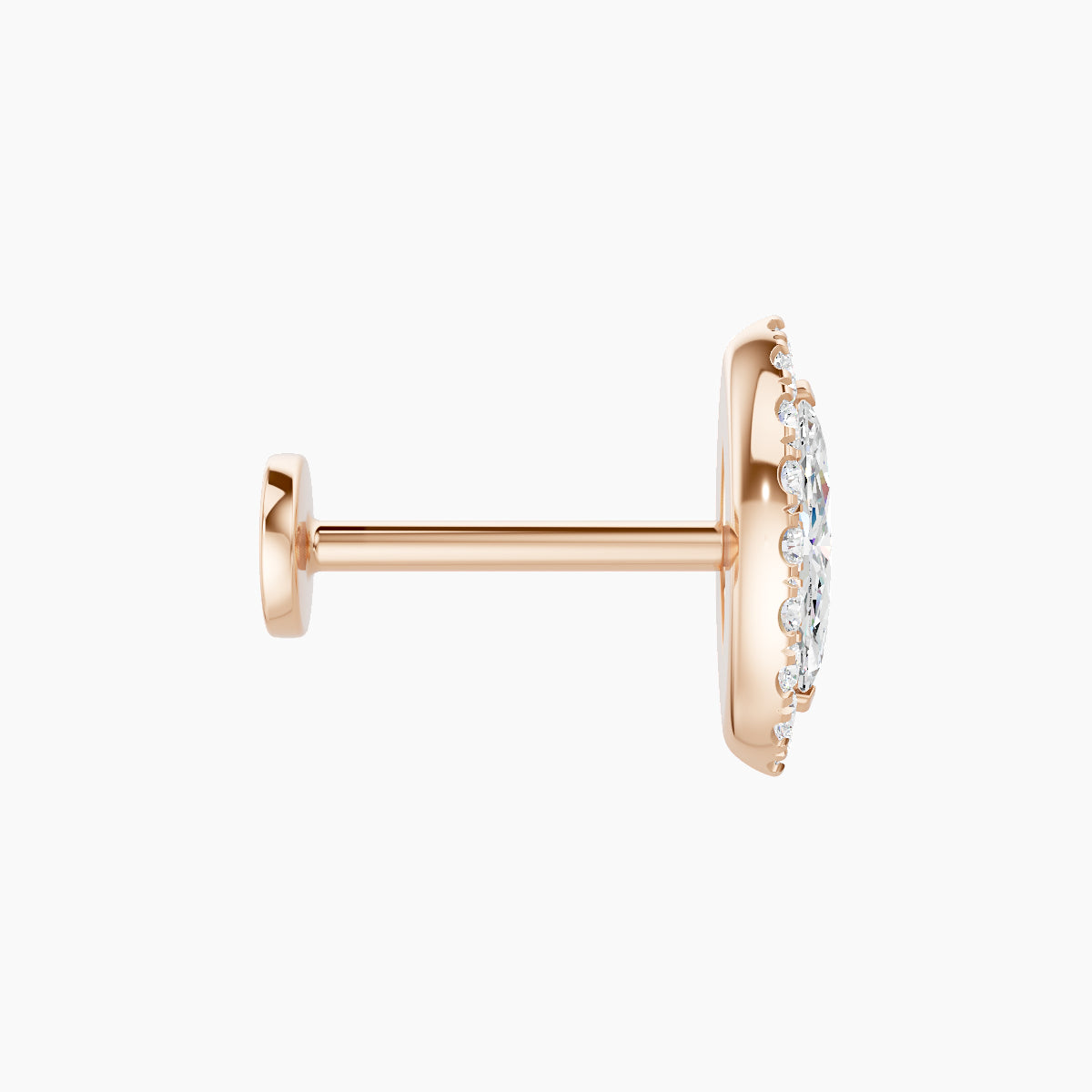 Eirene | 18k Rose Gold 9.5 mm 8 mm Halo Marquise Diamond Piercing