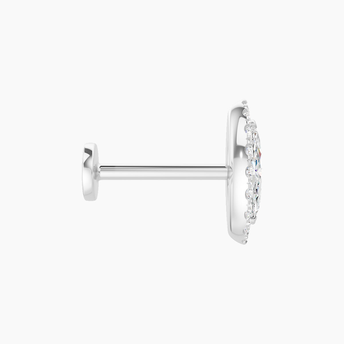 Eirene | 18k White Gold 9.5 mm 8 mm Halo Marquise Diamond Piercing