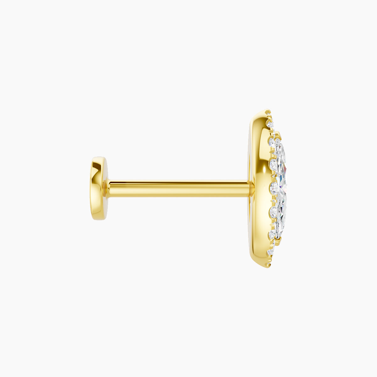 Eirene | 18k Yellow Gold 9.5 mm 8 mm Halo Marquise Diamond Piercing