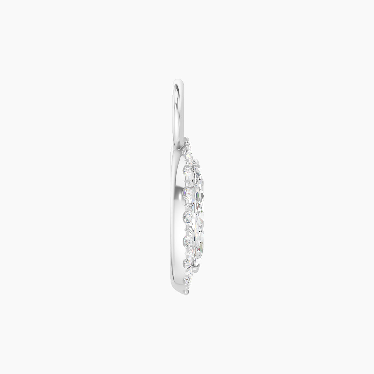 Eirene | 18k White Gold 9.5 mm Halo Marquise Diamond Charm
