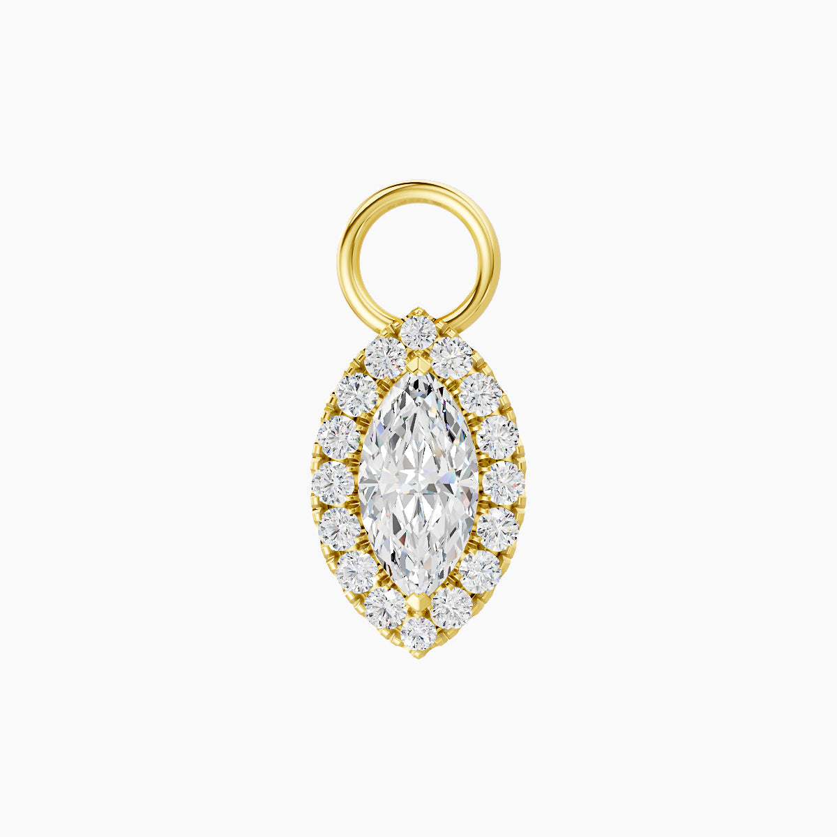 Eirene | 18k Yellow Gold 9.5 mm Halo Marquise Diamond Charm