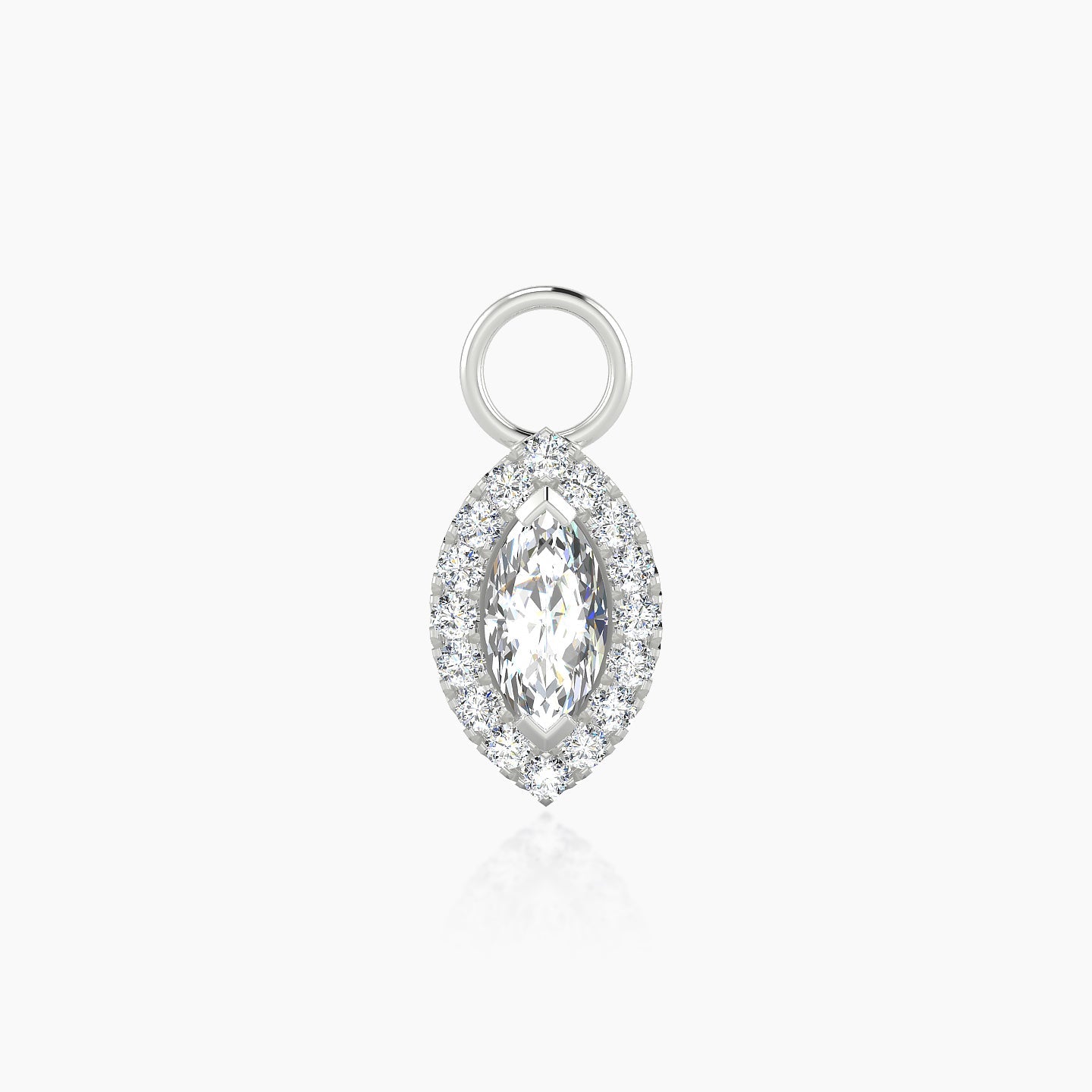 Eirene | 18k White Gold 9.5 mm Halo Marquise Diamond Charm