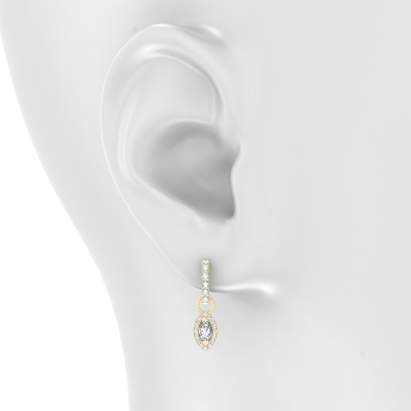 Eirene | 18k Yellow Gold 9.5 mm Halo Marquise Diamond Charm