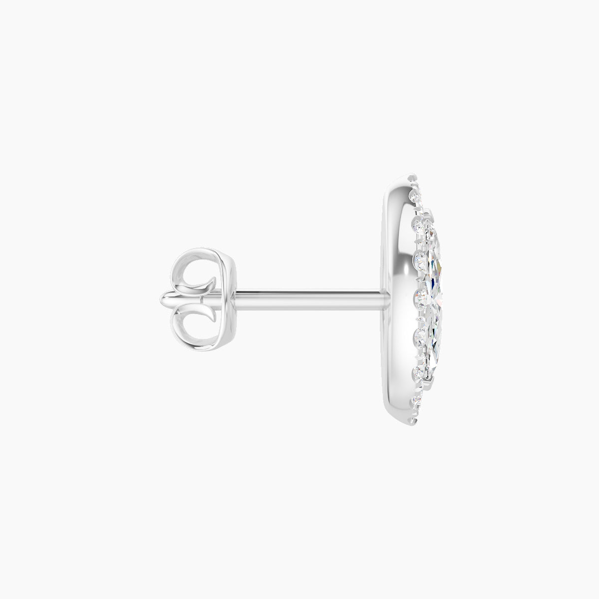 Eirene | 18k White Gold 9.5 mm Halo Marquise Diamond Earring