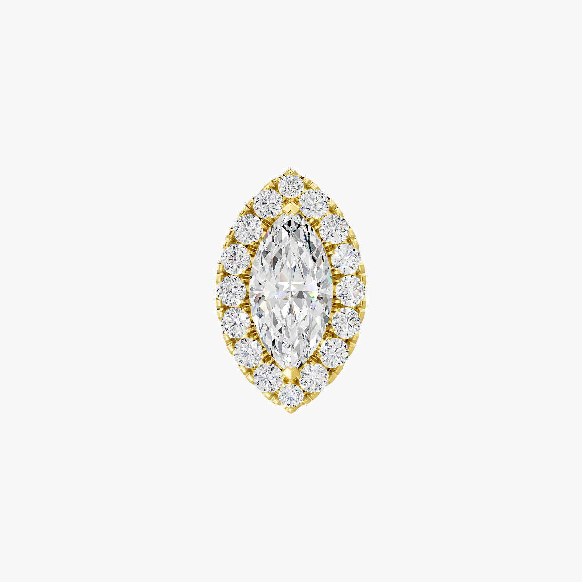 Eirene | 18k Yellow Gold 9.5 mm Halo Marquise Diamond Earring
