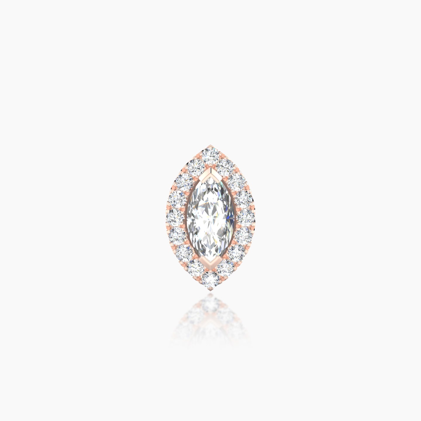 Eirene | 18k Rose Gold 9.5 mm Halo Marquise Diamond Earring