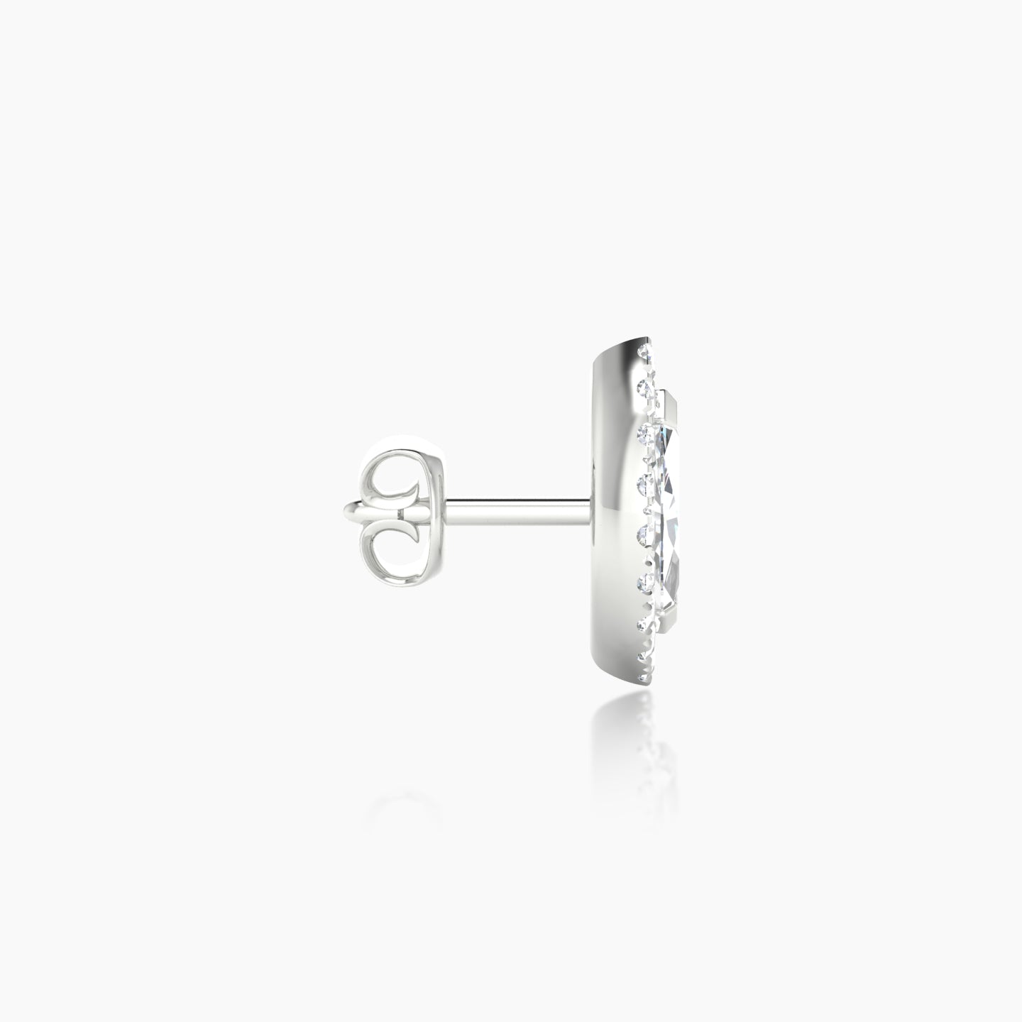 Eirene | 18k White Gold 9.5 mm Halo Marquise Diamond Earring