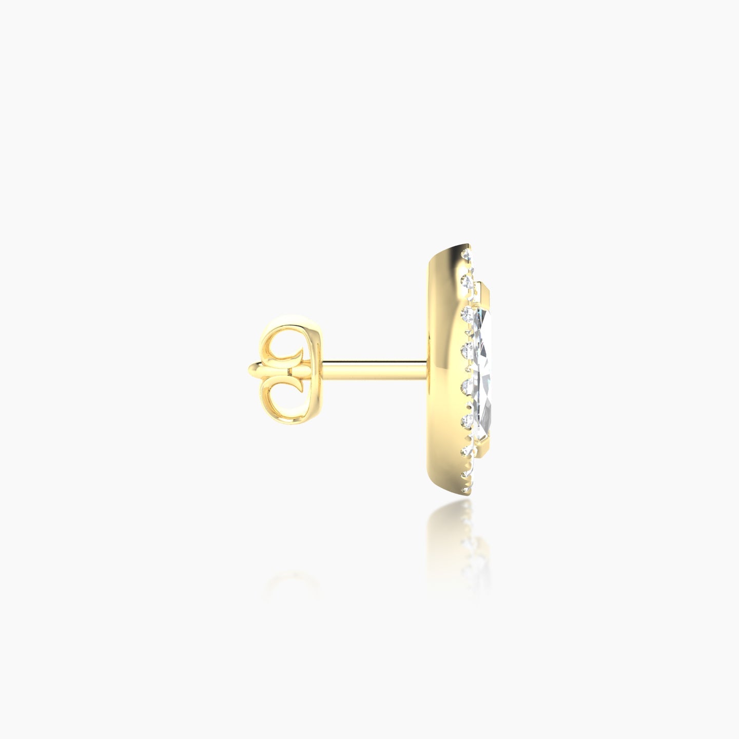 Eirene | 18k Yellow Gold 9.5 mm Halo Marquise Diamond Earring