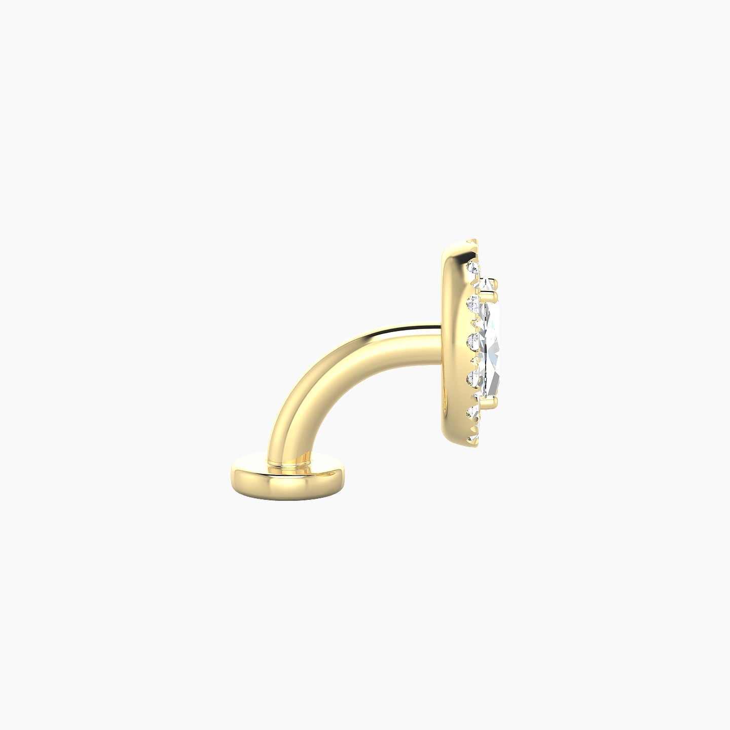 Eirene | 18k Yellow Gold 7.5 mm 6 mm Halo Oval Diamond Floating Navel Piercing