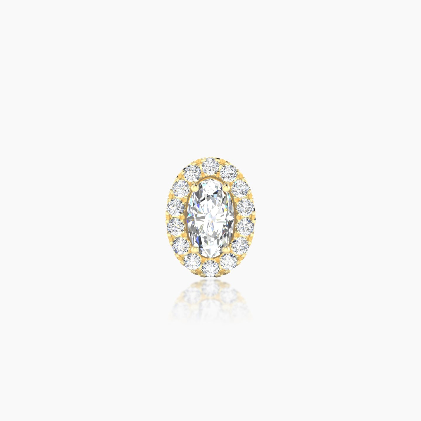 Eirene | 18k Yellow Gold 7.5 mm 6.5 mm Halo Oval Diamond Piercing