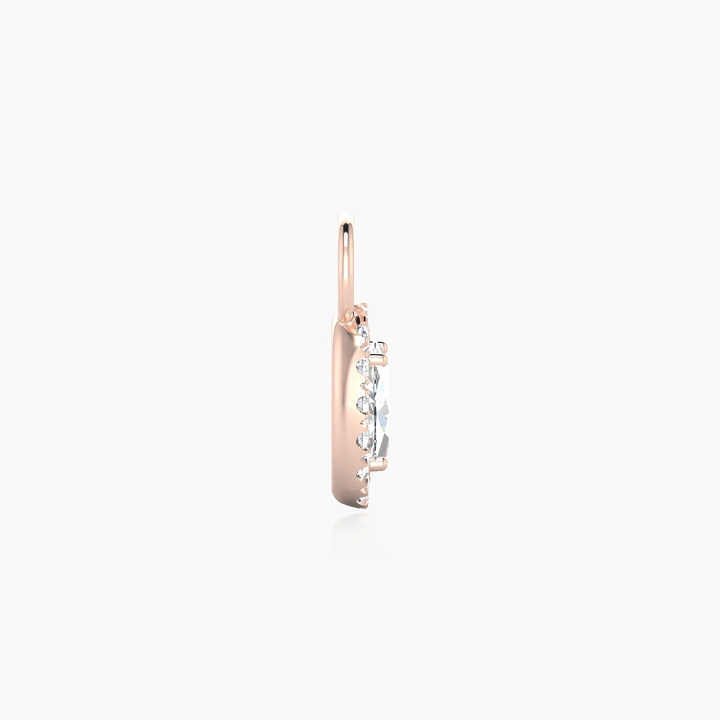 Eirene | 18k Rose Gold 8 mm Halo Oval Diamond Charm