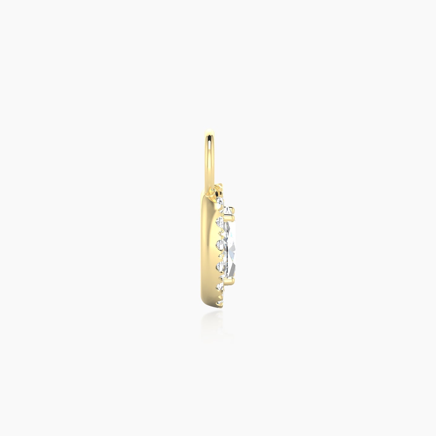 Eirene | 18k Yellow Gold 8 mm Halo Oval Diamond Charm