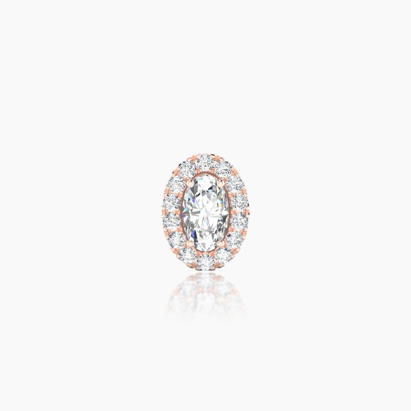 Eirene | 18k Rose Gold 7.5 mm Halo Oval Diamond Earring