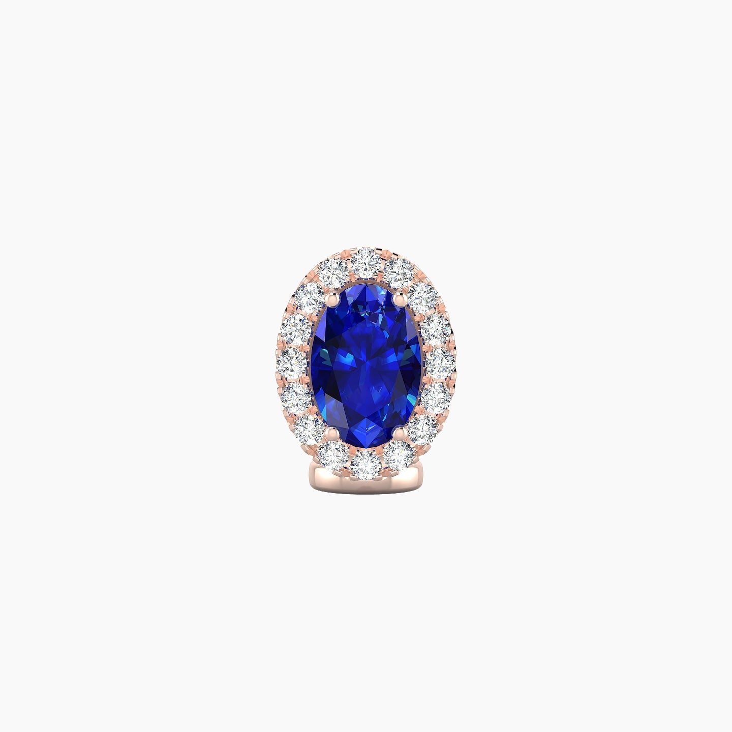 Eirene | 18k Rose Gold 6 mm 8.5 mm Halo Oval Sapphire & Diamond Floating Navel Piercing