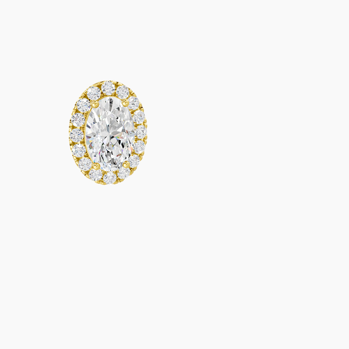 Eirene | 18k Yellow Gold 8.5 mm 8 mm Halo Oval Diamond Piercing