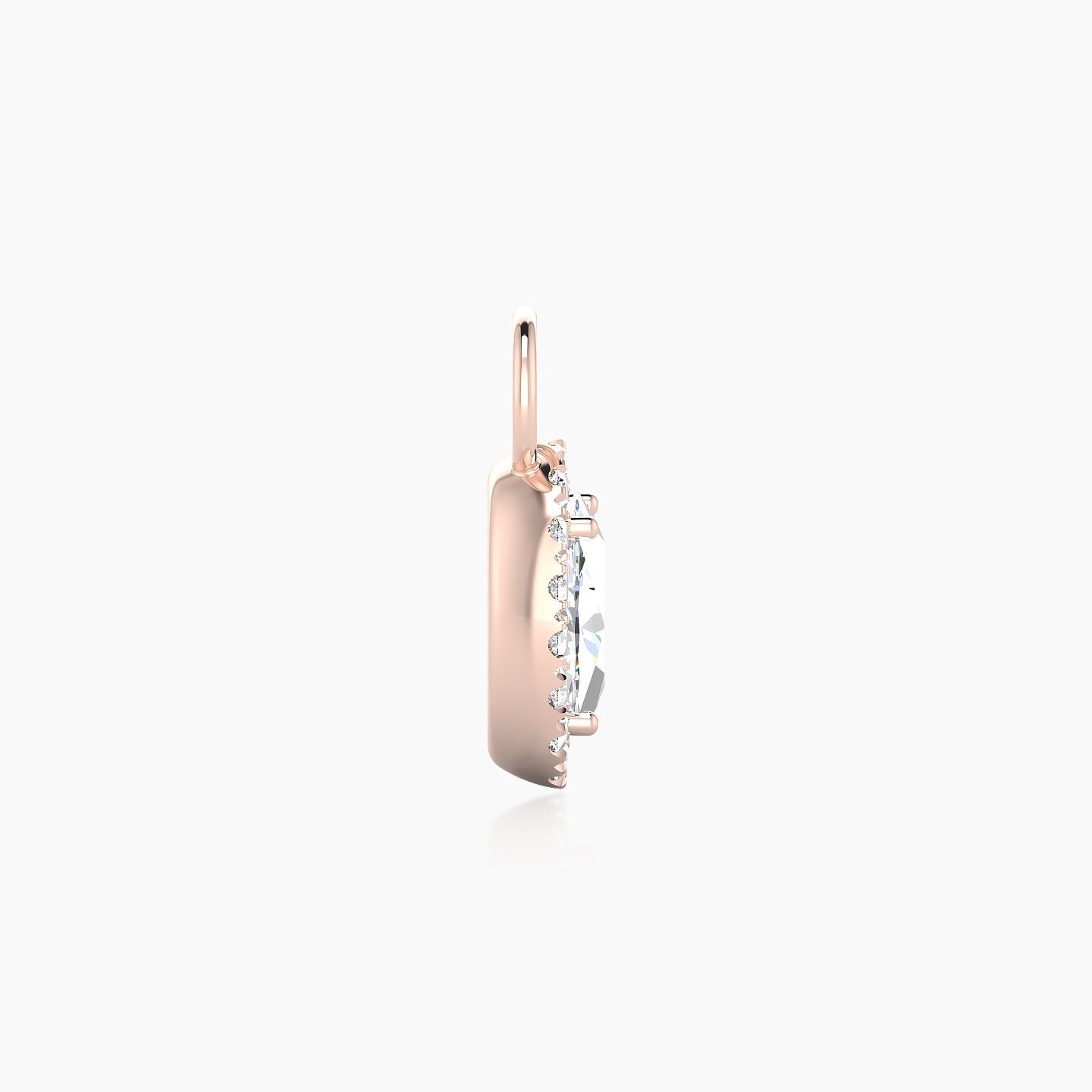 Eirene | 18k Rose Gold 9 mm Halo Oval Diamond Charm