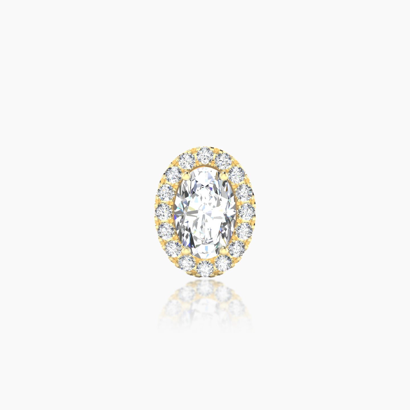 Eirene | 18k Yellow Gold 8.5 mm Halo Oval Diamond Earring