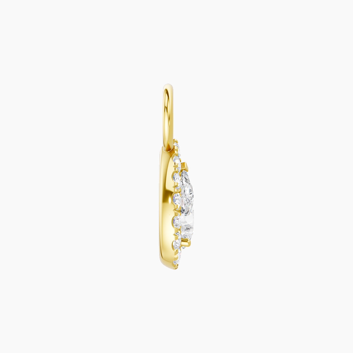Eirene | 18k Yellow Gold 8.5 mm Halo Pear Diamond Charm
