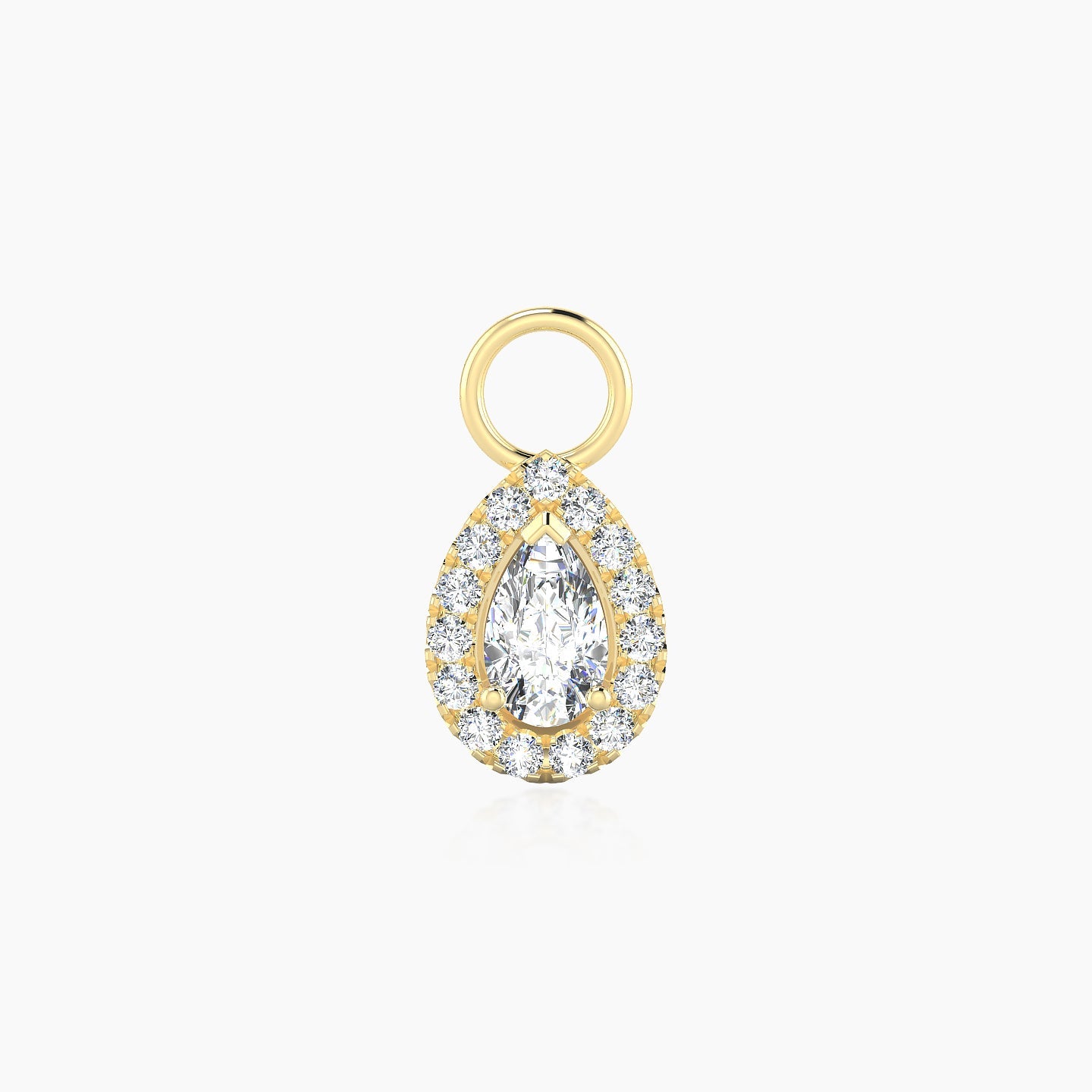 Eirene | 18k Yellow Gold 8.5 mm Halo Pear Diamond Charm