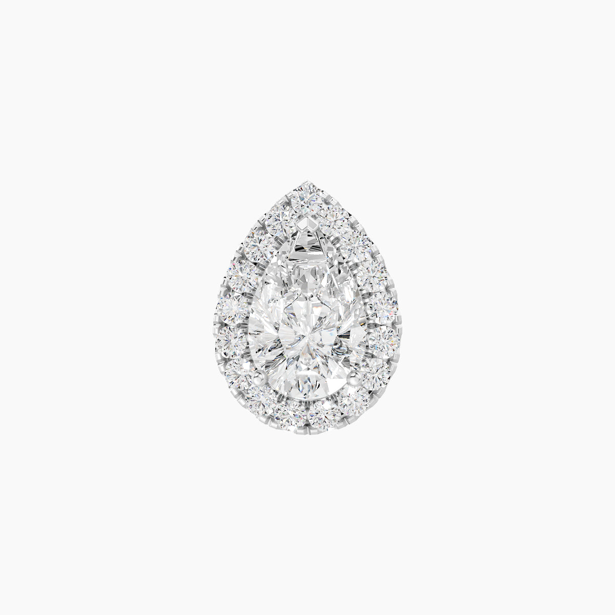 Eirene | 18k White Gold 9.5 mm 8 mm Halo Pear Diamond Piercing