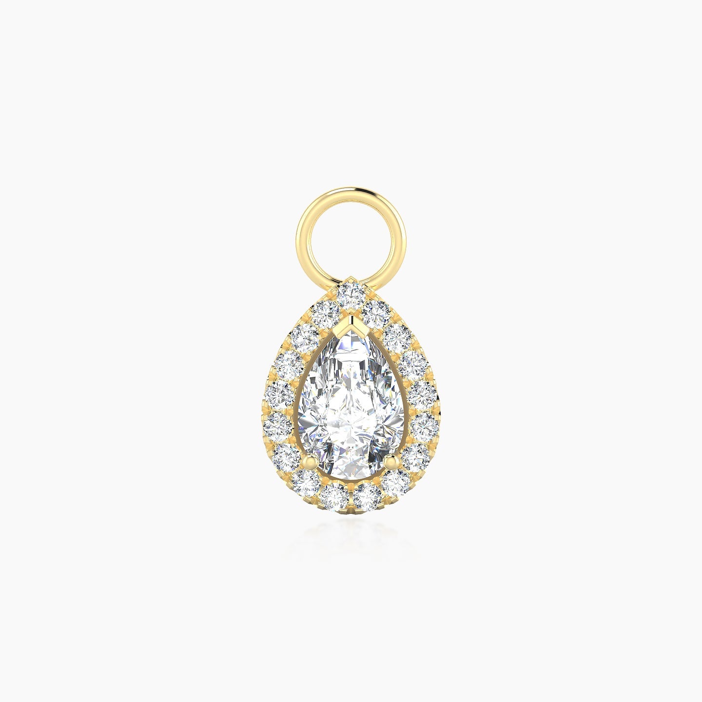 Eirene | 18k Yellow Gold 9.5 mm Halo Pear Diamond Charm