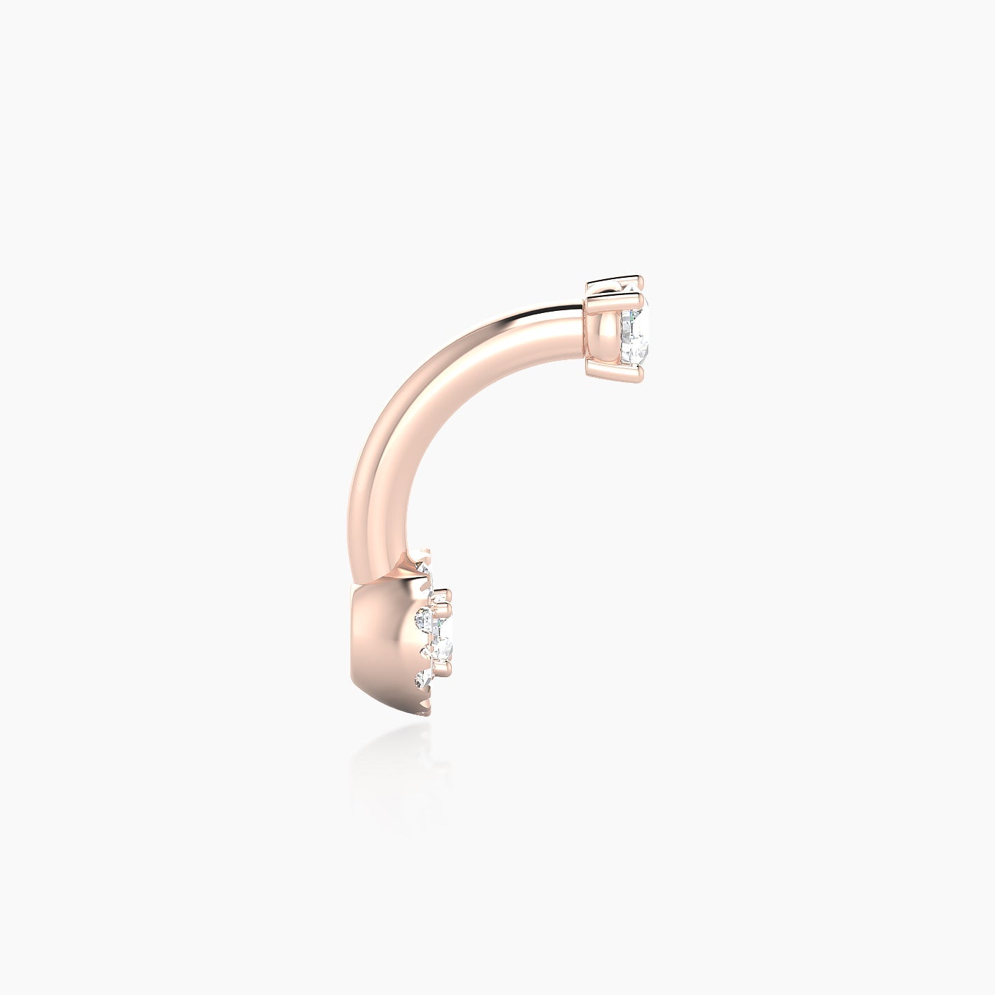 Eirene | 18k Rose Gold 10 mm 5 mm Halo Round Diamond Navel Piercing