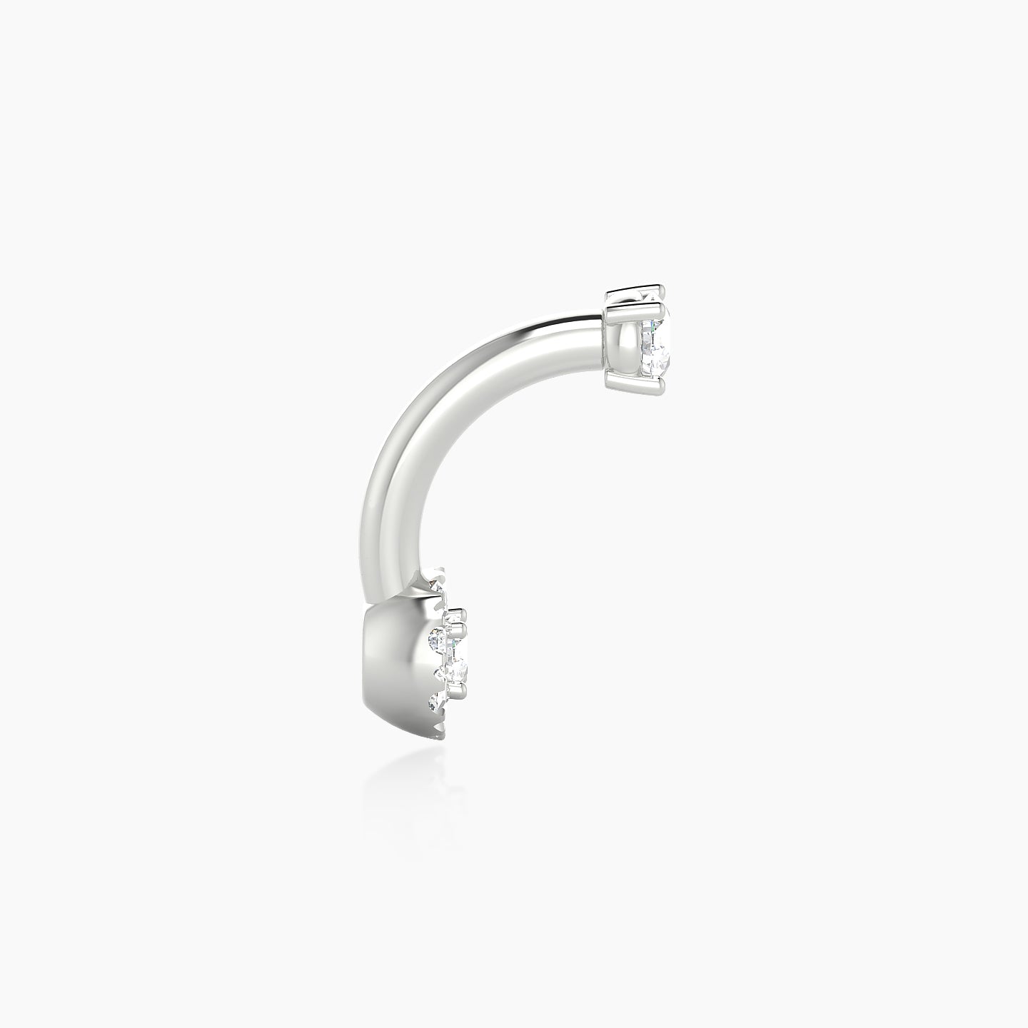 Eirene | 18k White Gold 10 mm 5 mm Halo Round Diamond Navel Piercing