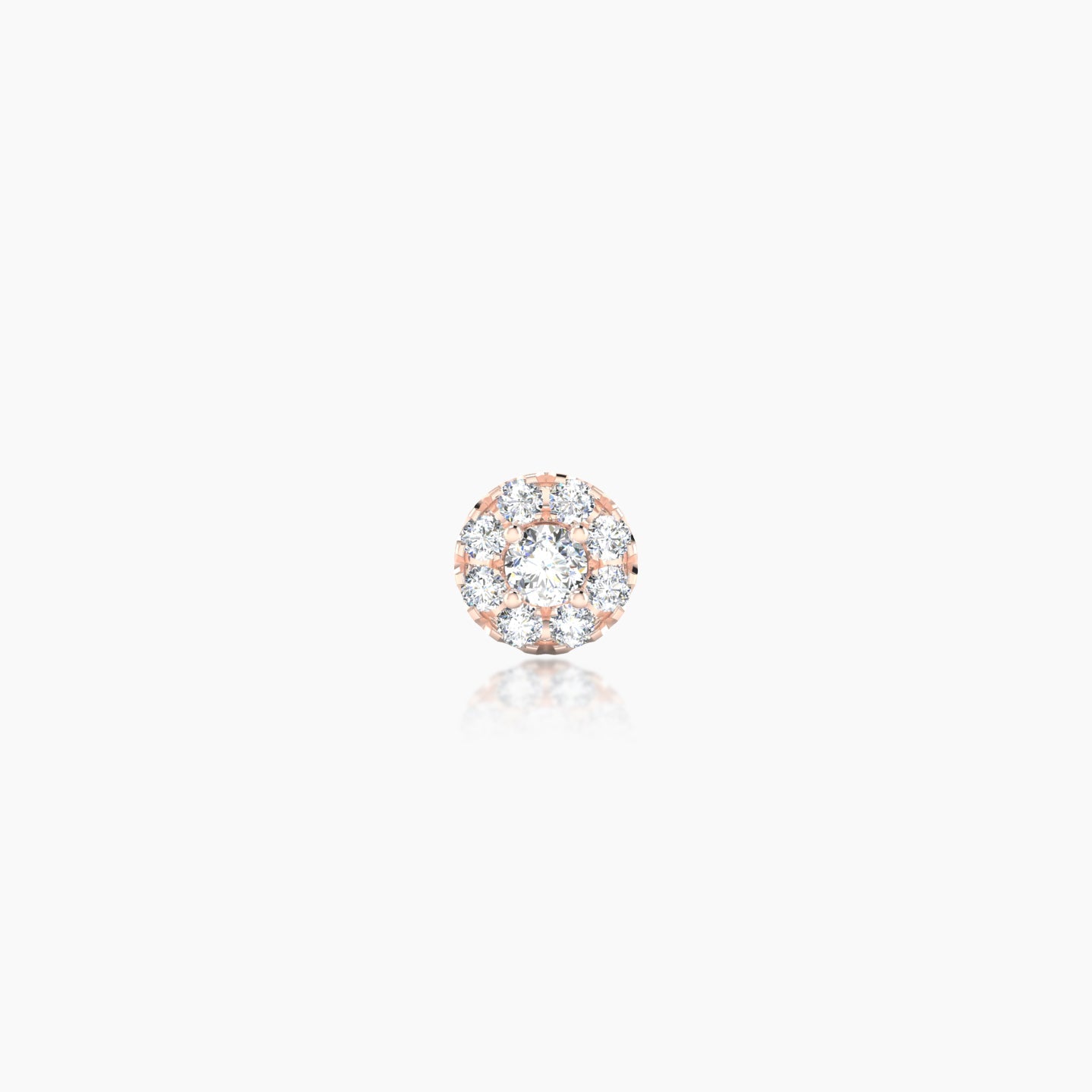 Eirene | 18k Rose Gold 4.5 mm 5 mm Halo Round Diamond Piercing