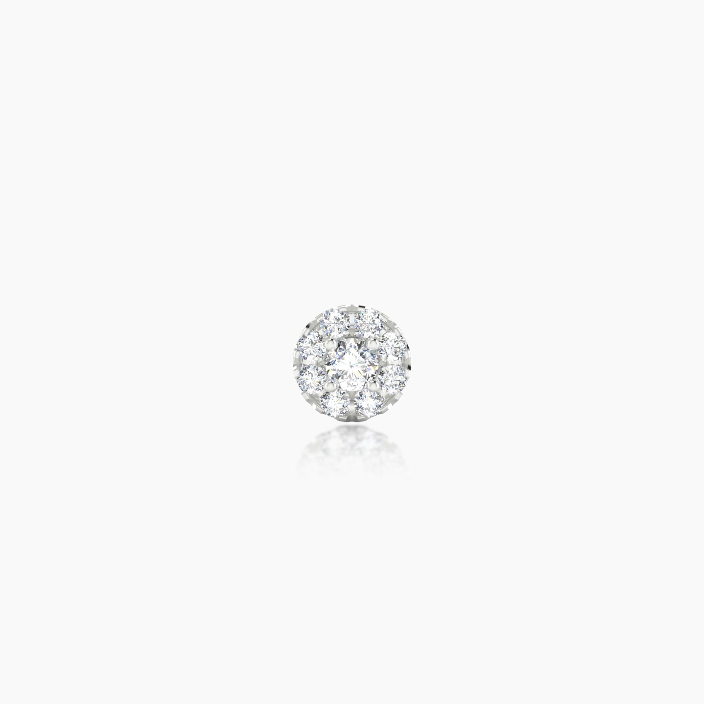 Eirene | 18k White Gold 4.5 mm 5 mm Halo Round Diamond Piercing