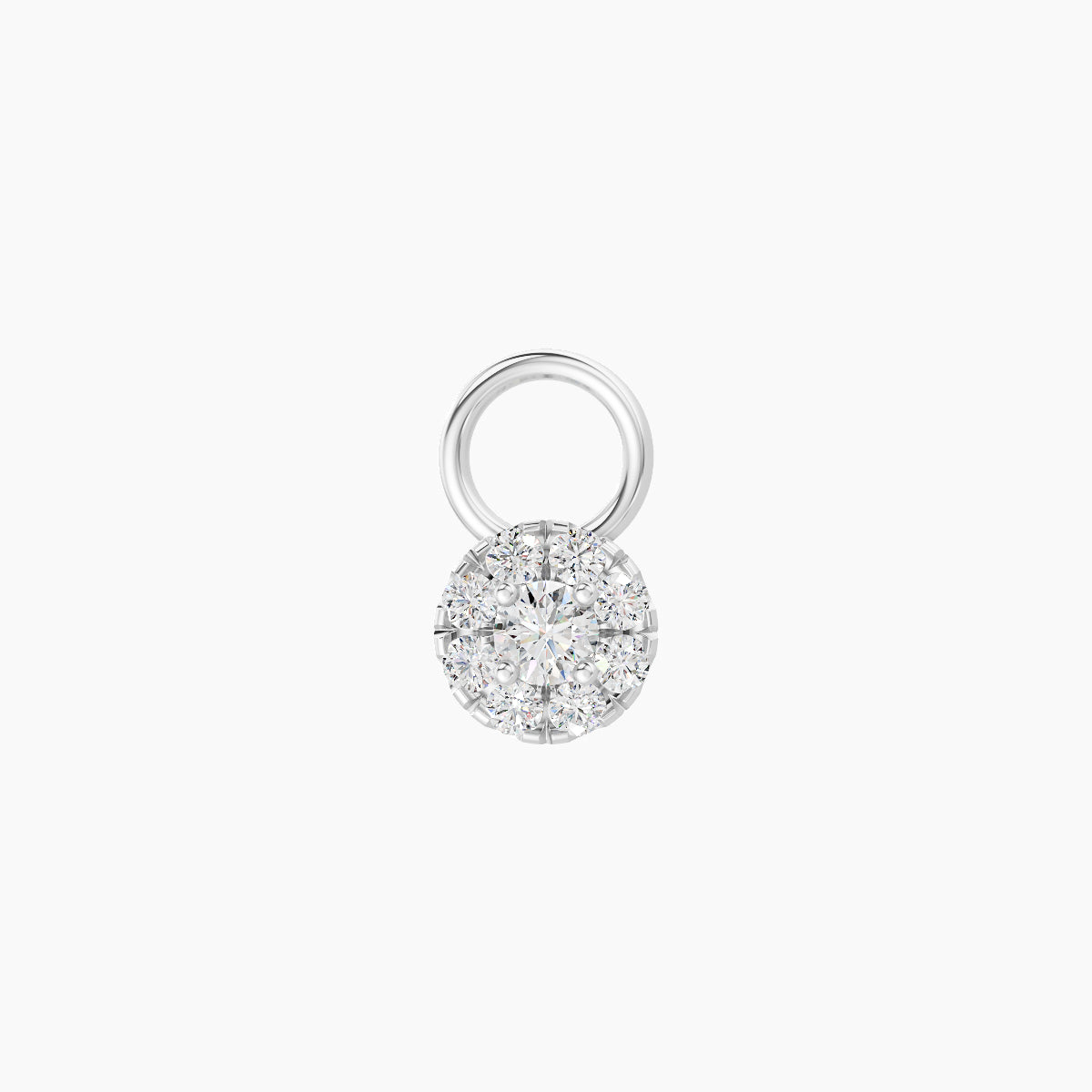 Eirene | 18k White Gold 4.5 mm Halo Round Diamond Charm