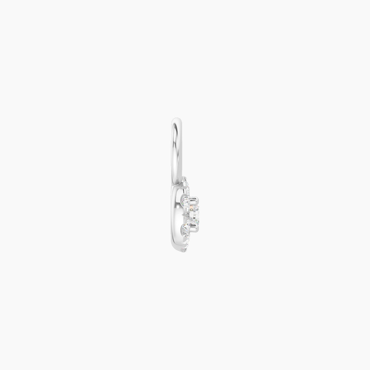 Eirene | 18k White Gold 4.5 mm Halo Round Diamond Charm