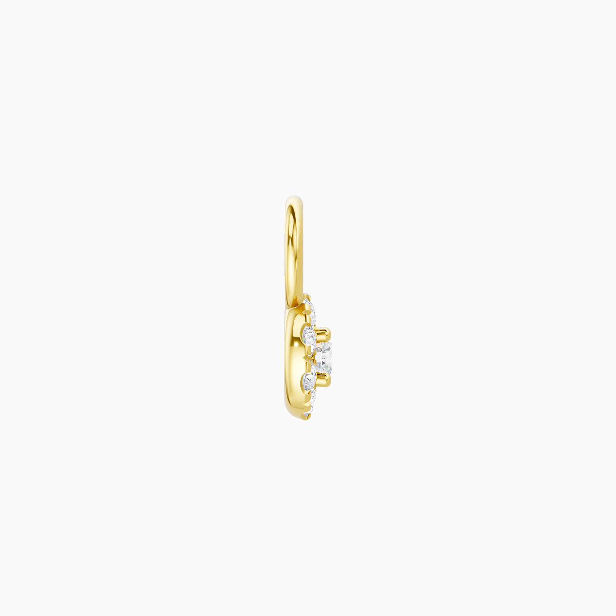 Eirene | 18k Yellow Gold 4.5 mm Halo Round Diamond Charm