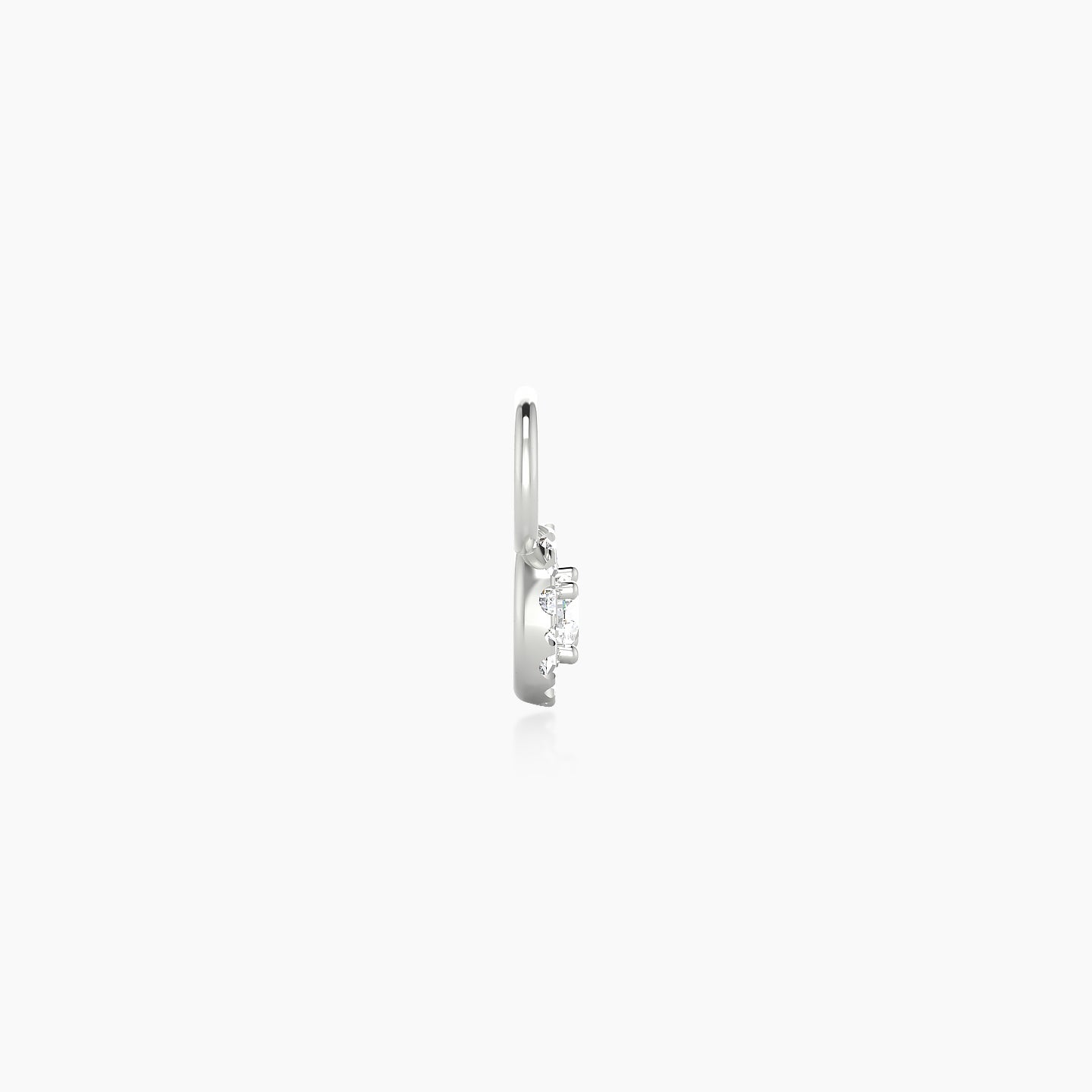 Eirene | 18k White Gold 4.5 mm Halo Round Diamond Charm