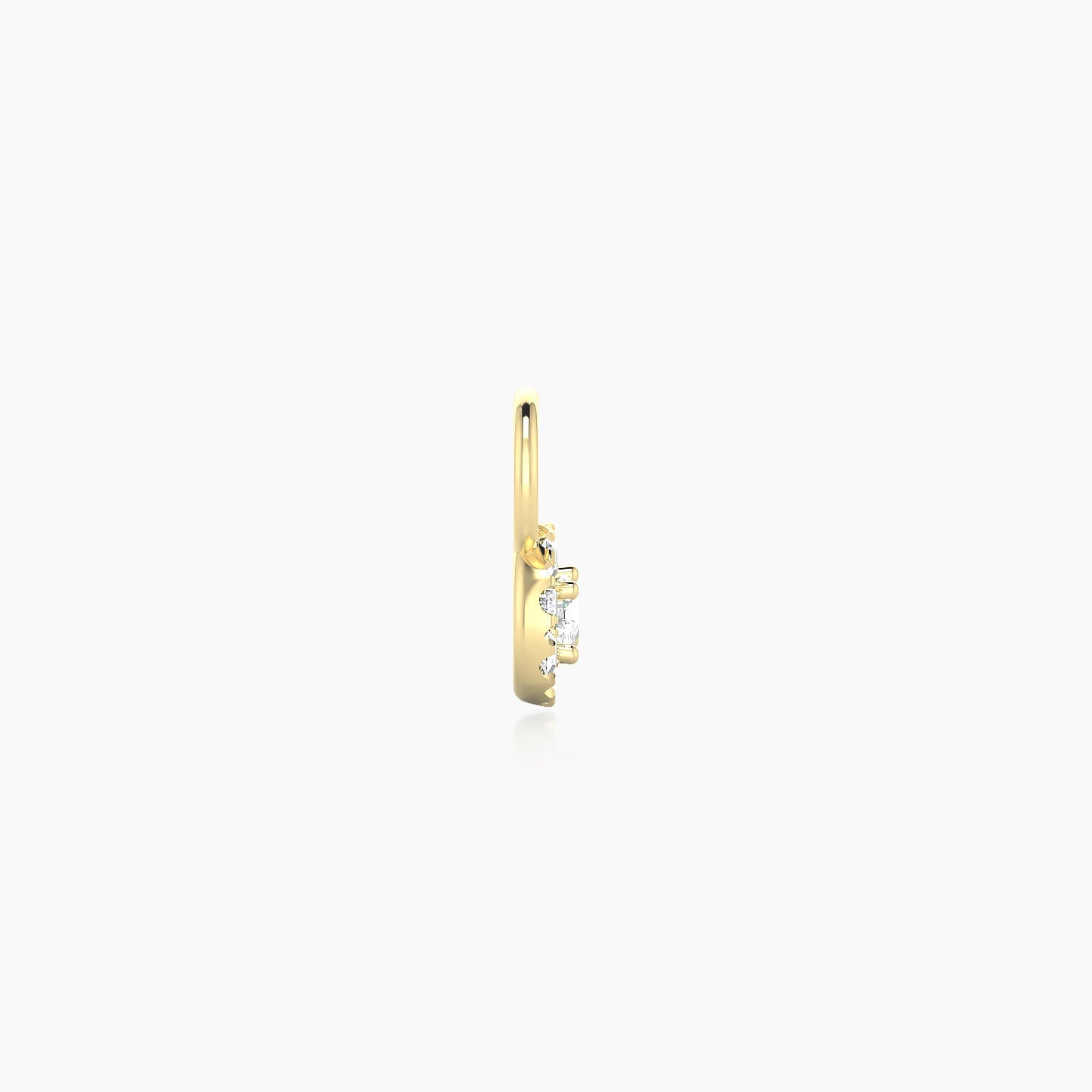 Eirene | 18k Yellow Gold 4.5 mm Halo Round Diamond Charm