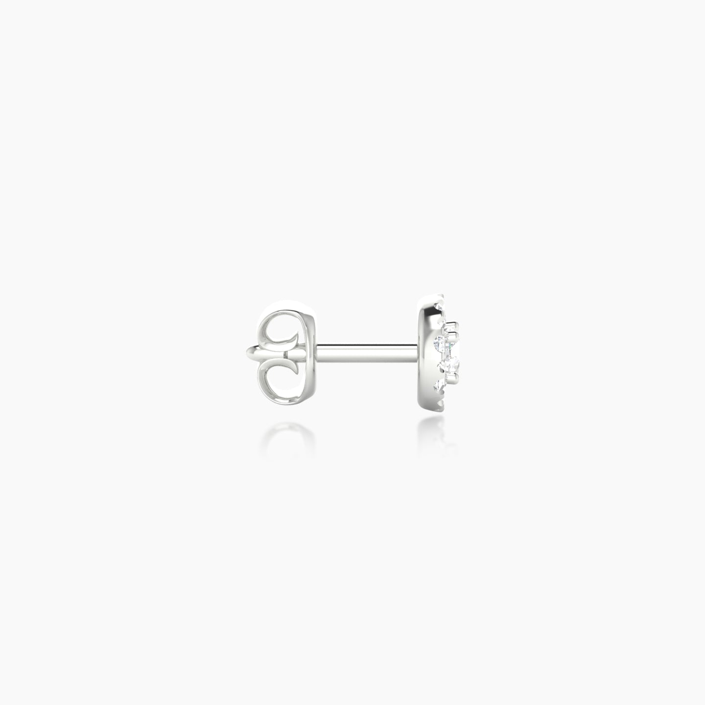 Eirene | 18k White Gold 4.5 mm Halo Round Diamond Earring