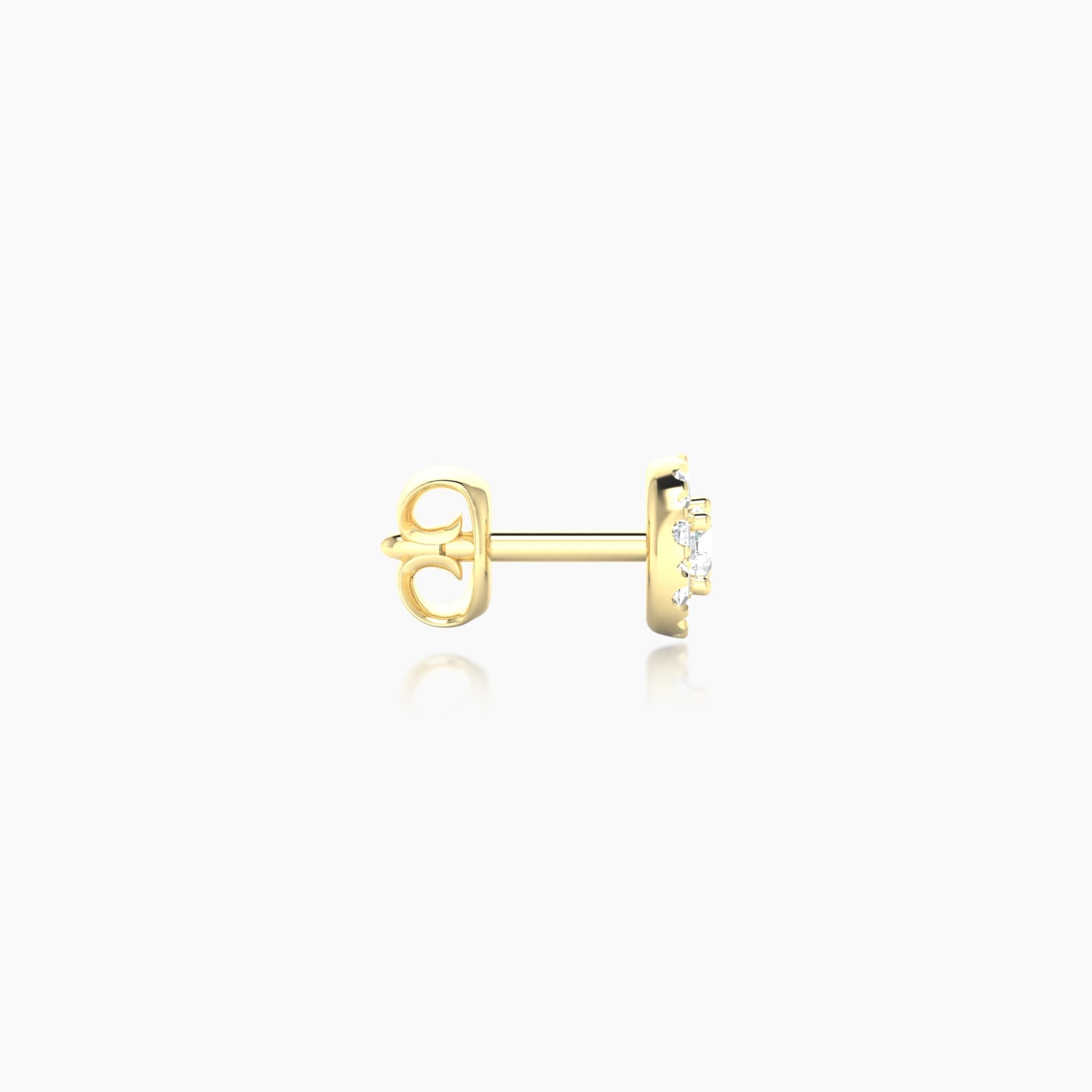 Eirene | 18k Yellow Gold 4.5 mm Halo Round Diamond Earring