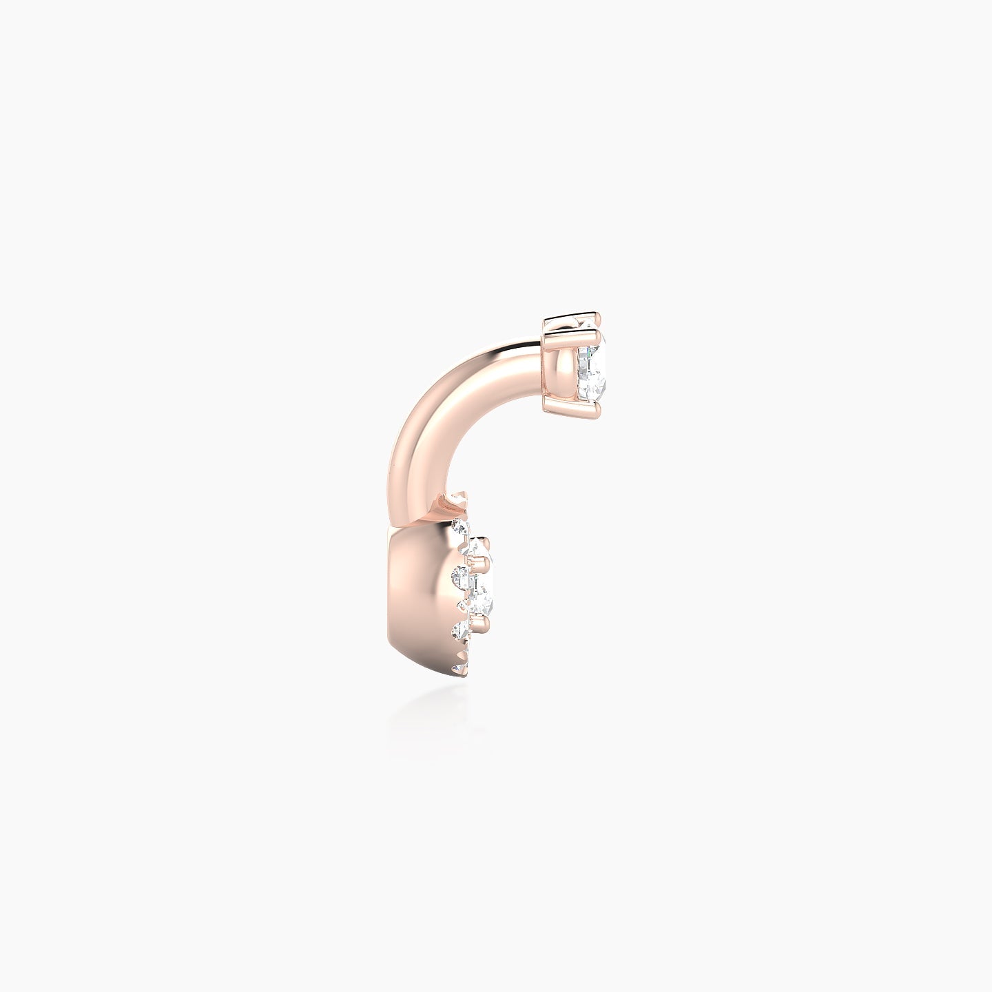 Eirene | 18k Rose Gold 6 mm 5.5 mm Halo Round Diamond Navel Piercing