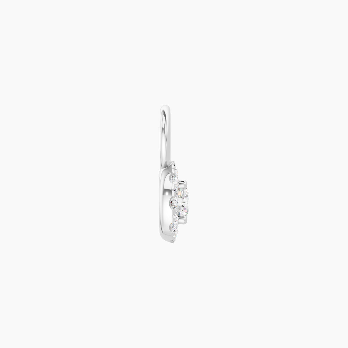 Eirene | 18k White Gold 5 mm Halo Round Diamond Charm