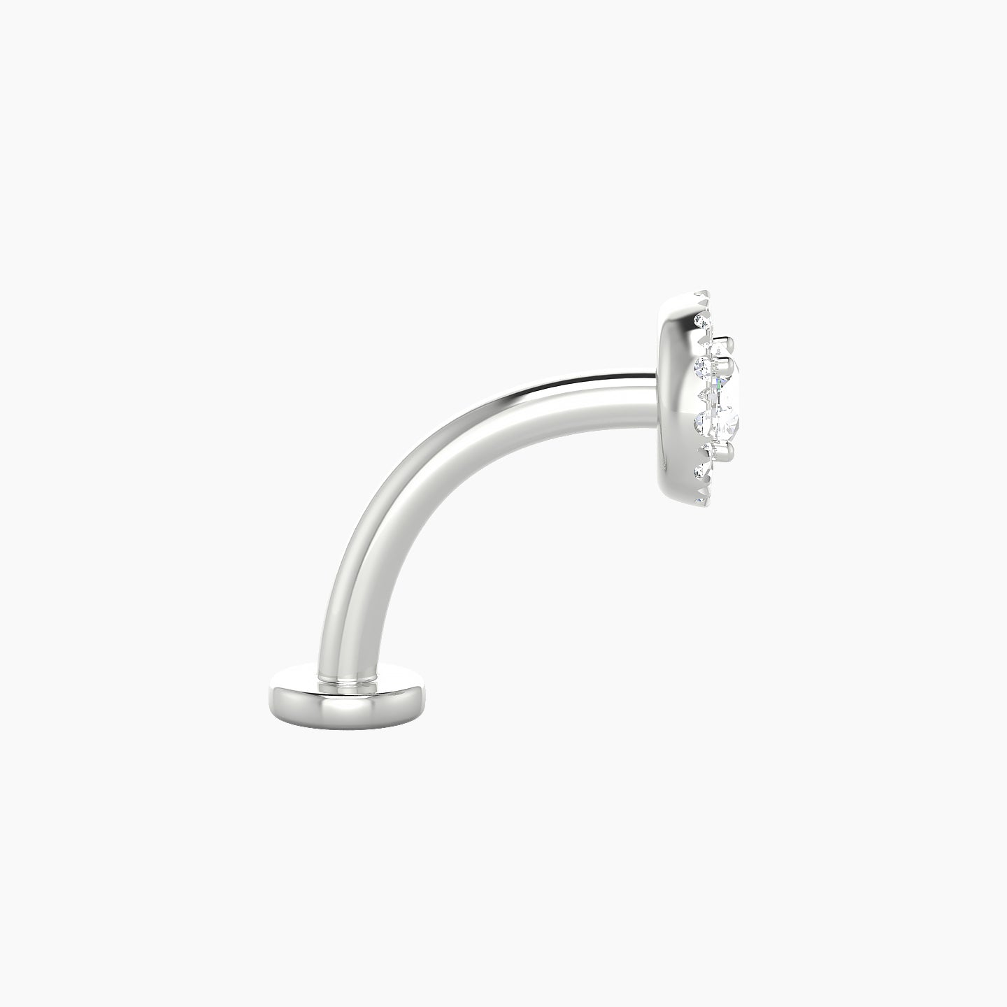 Eirene | 18k White Gold 5.5 mm 10 mm Halo Round Diamond Floating Navel Piercing