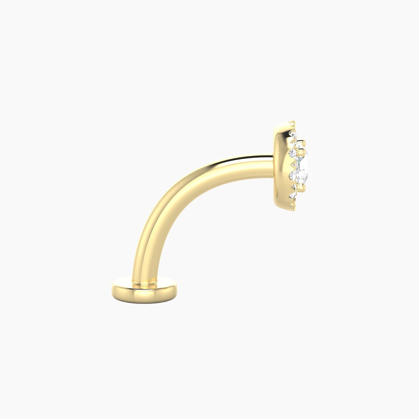 Eirene | 18k Yellow Gold 5.5 mm 10 mm Halo Round Diamond Floating Navel Piercing