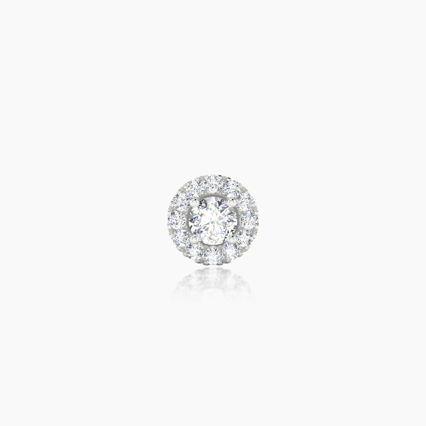 Eirene | 18k White Gold 5.5 mm 5 mm Halo Round Diamond Piercing