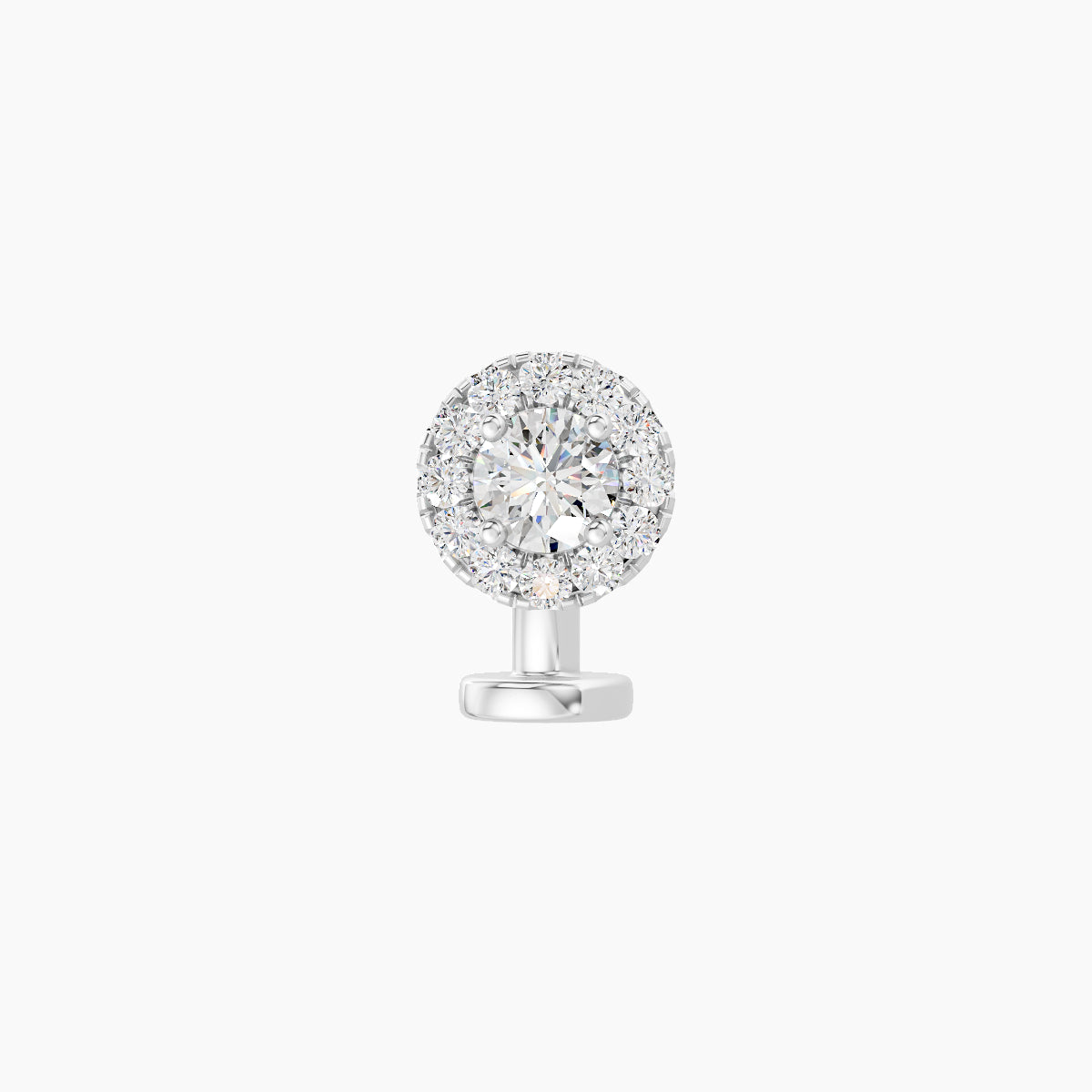 Eirene | 18k White Gold 5.5 mm 6 mm Halo Round Diamond Floating Navel Piercing