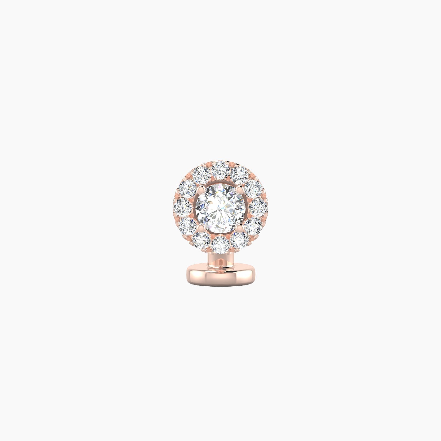 Eirene | 18k Rose Gold 5.5 mm 6 mm Halo Round Diamond Floating Navel Piercing