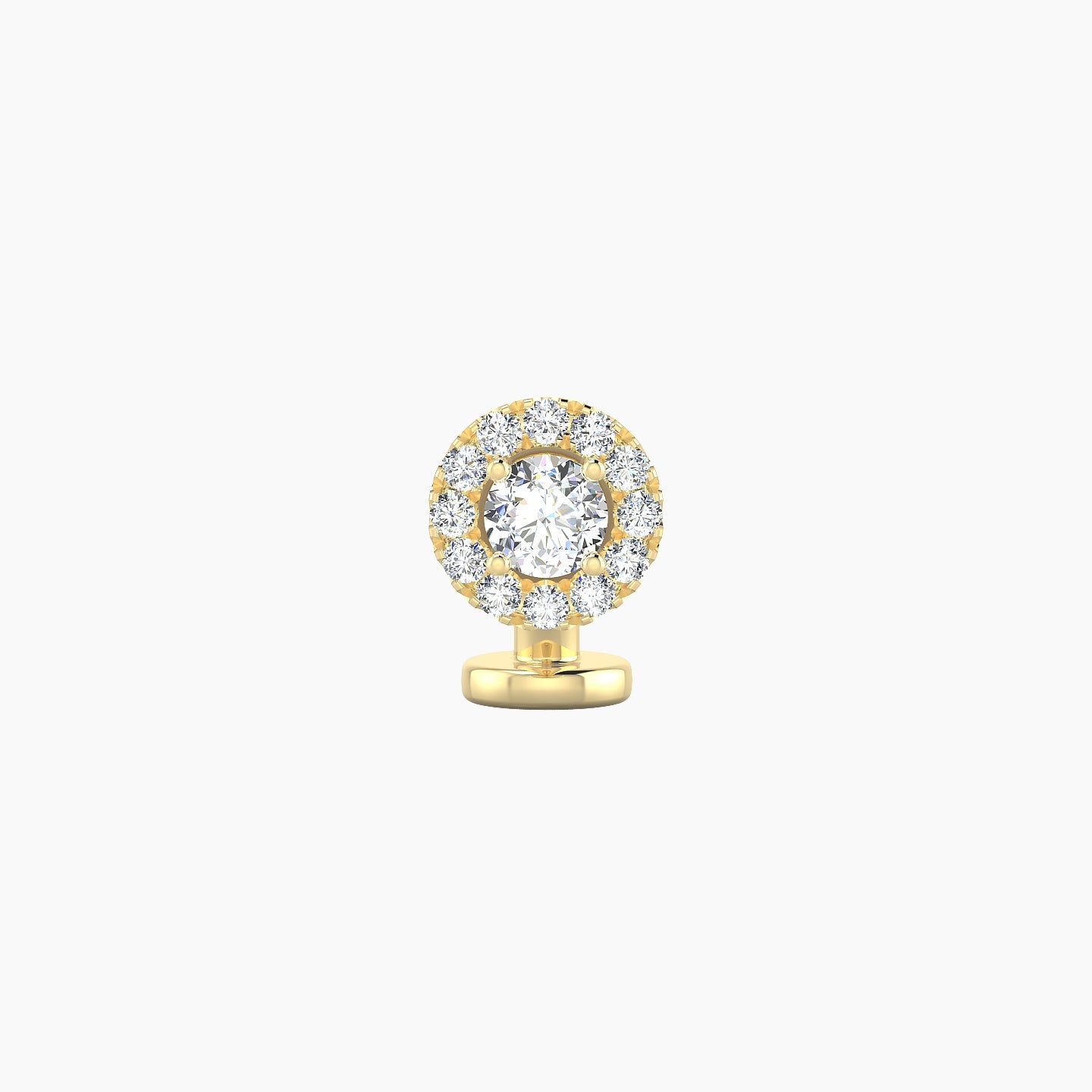 Eirene | 18k Yellow Gold 5.5 mm 6 mm Halo Round Diamond Floating Navel Piercing