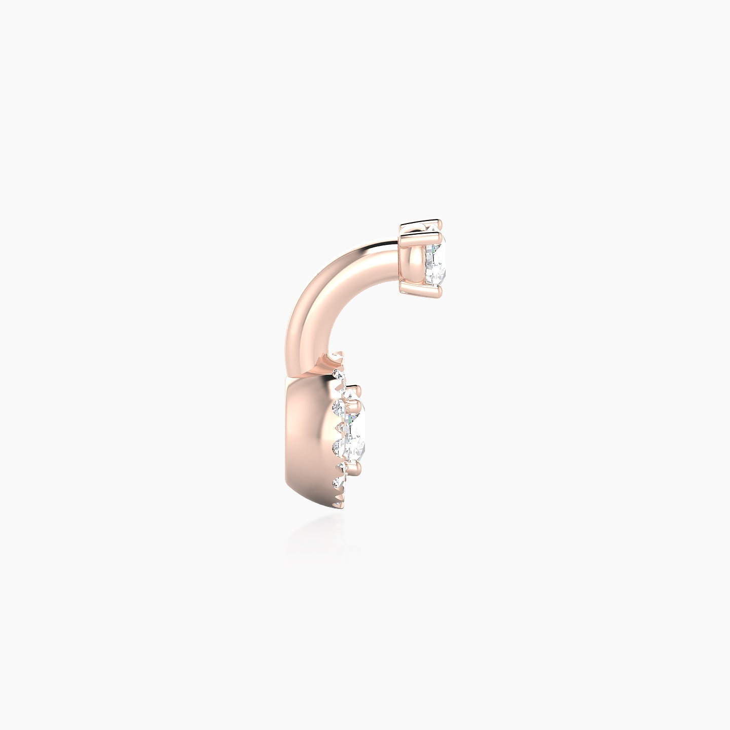 Eirene | 18k Rose Gold 6 mm 6 mm Halo Round Diamond Navel Piercing