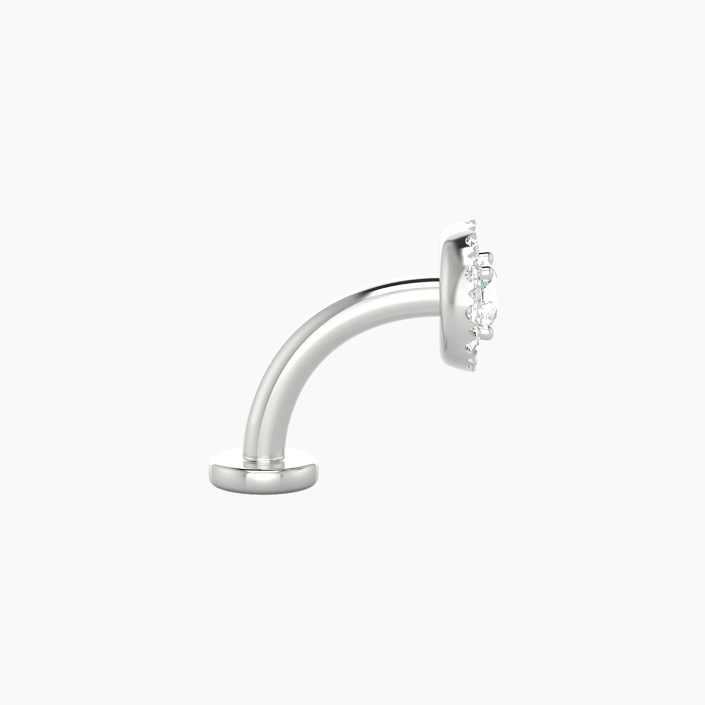 Eirene | 18k White Gold 5.5 mm 8 mm Halo Round Diamond Floating Navel Piercing