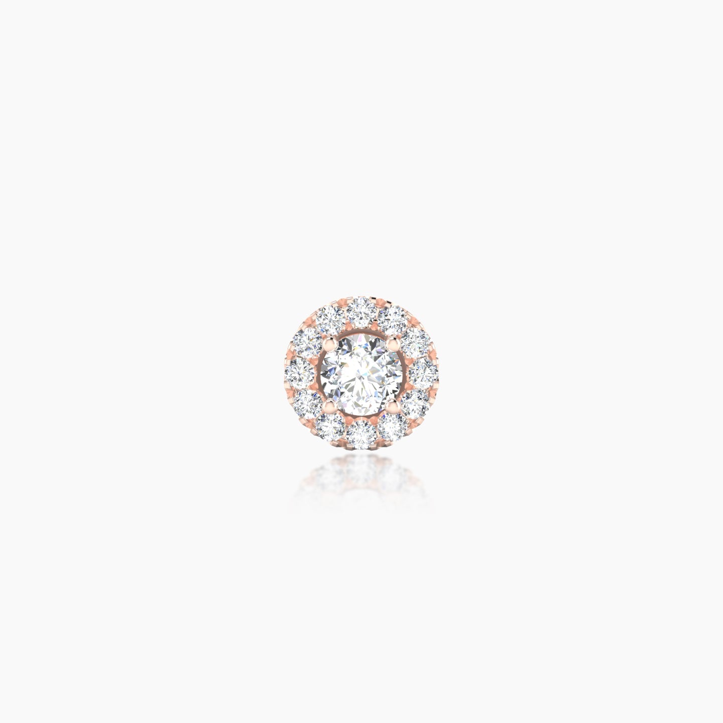 Eirene | 18k Rose Gold 5.5 mm 8 mm Halo Round Diamond Piercing