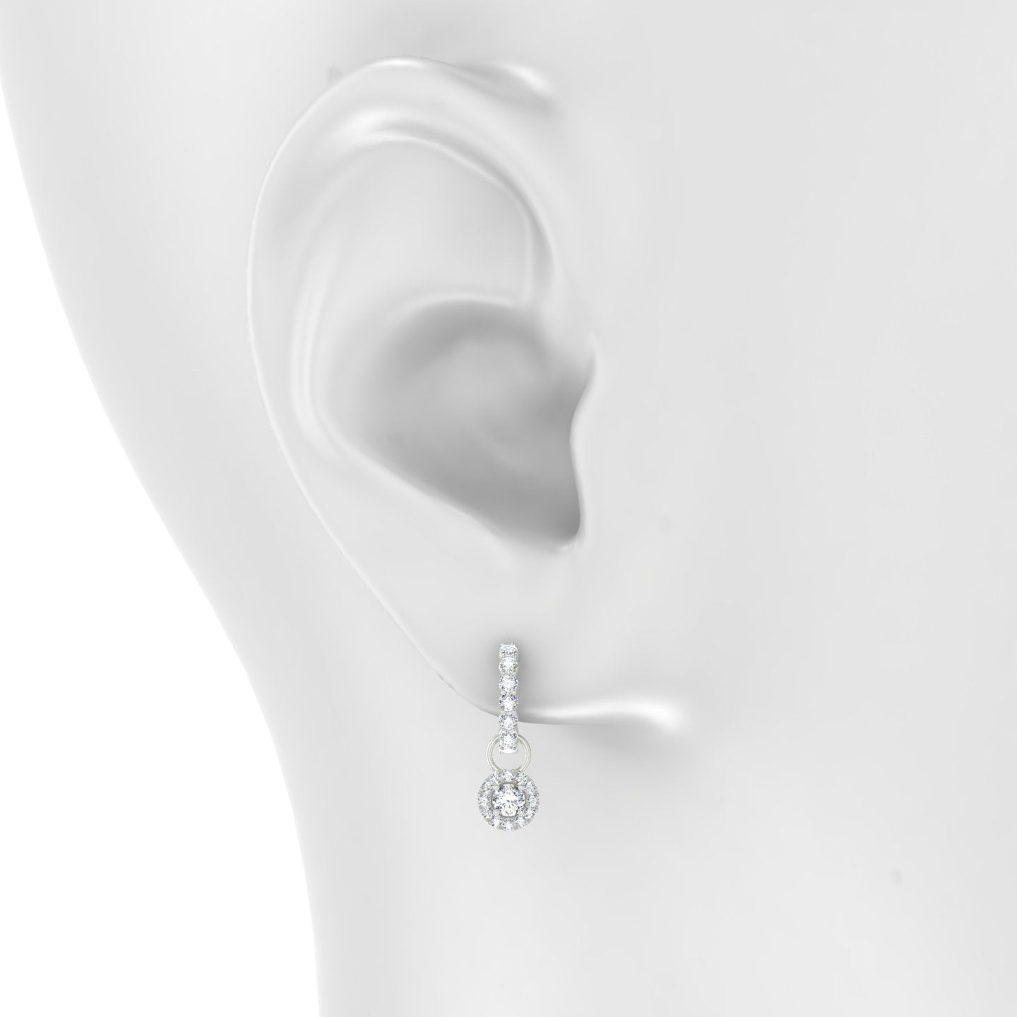 Eirene | 18k White Gold 5.5 mm Halo Round Diamond Charm