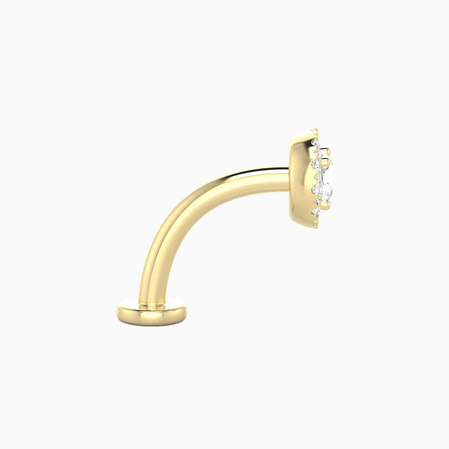 Eirene | 18k Yellow Gold 6 mm 10 mm Halo Round Diamond Floating Navel Piercing