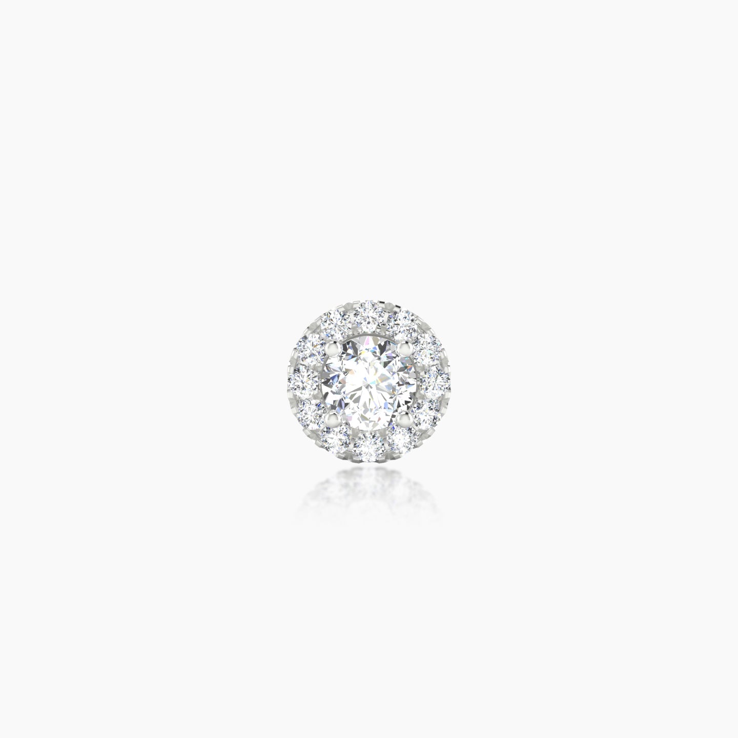 Eirene | 18k White Gold 6 mm 5 mm Halo Round Diamond Piercing